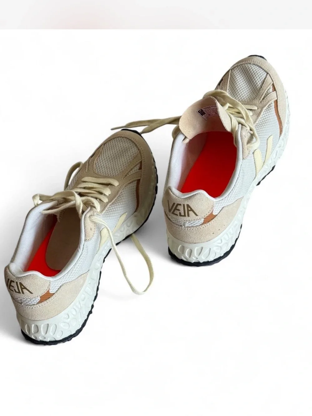 Veja Beige and White Sneakers